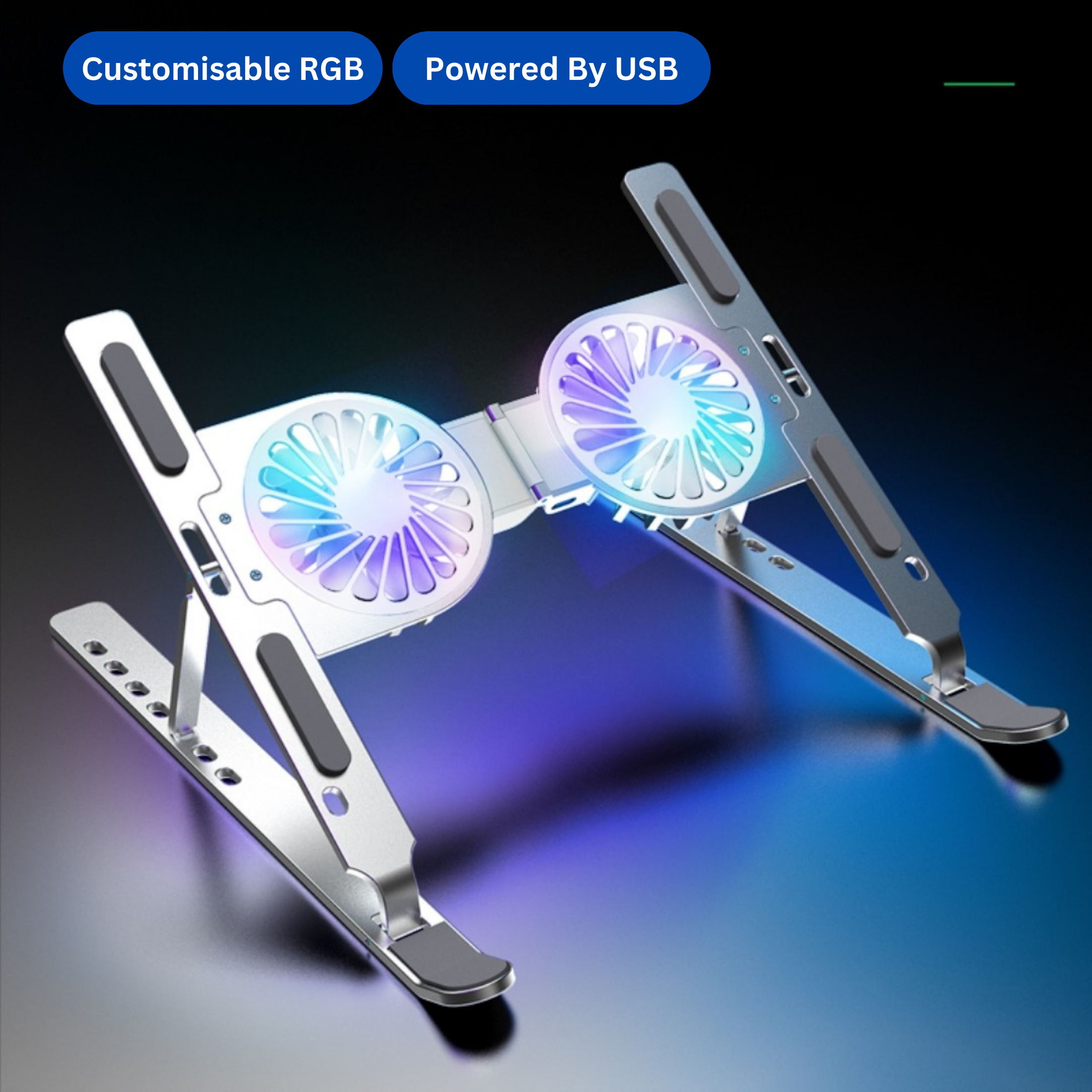 Portable Laptop Stand with Multifunctional Alloy Cooling Fans